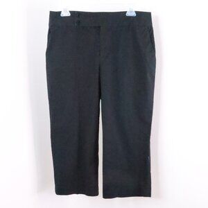 Ralph LAUREN LRL Women's 10 Black Cotton Stretch Cropped Capri Trouser Pants